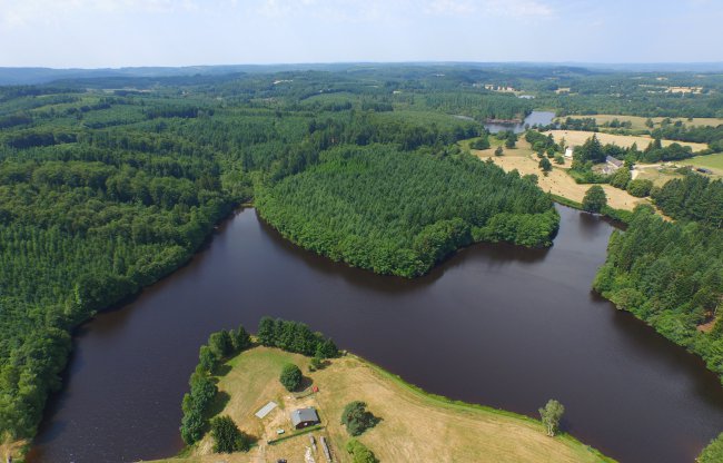 Vue aérienne de l'étang